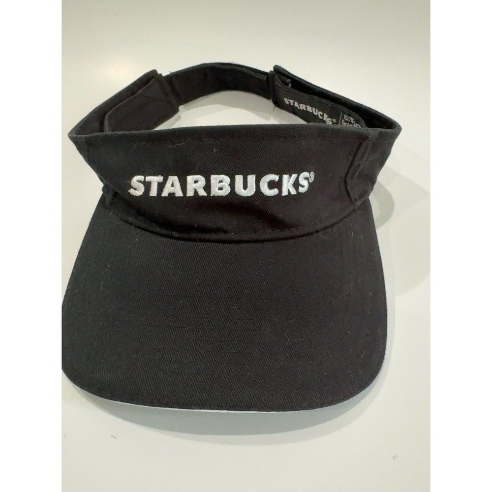 Starbucks Employee Barista Black Visor Unisex Adjustable Strap Back Hat Cap